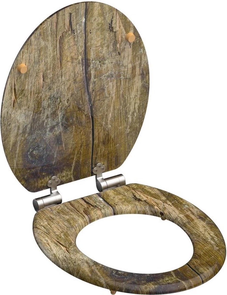 SCHÜTTE WC-Bril 80124 SOLID WOOD - MDF-Hout - Soft Close - Verchroomde Scharnieren - Decor - 3-zijdige Print 3 SCHÜTTE WC-Bril 80124 SOLID WOOD - MDF-Hout - Soft Close - Verchroomde Scharnieren - Decor - 3-zijdige Print - Image 3