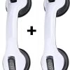 Merkloos 2x Anti Slip Zuig Handvat - Zuignap Handgreep Badkamer/Toilet - Badkamer Veiligheidsgreep - Handgreep Met Zuignappen - Badgreep - Krachtig En Verplaatsbaar - Trekvermogen Tot 50KG - 30cm