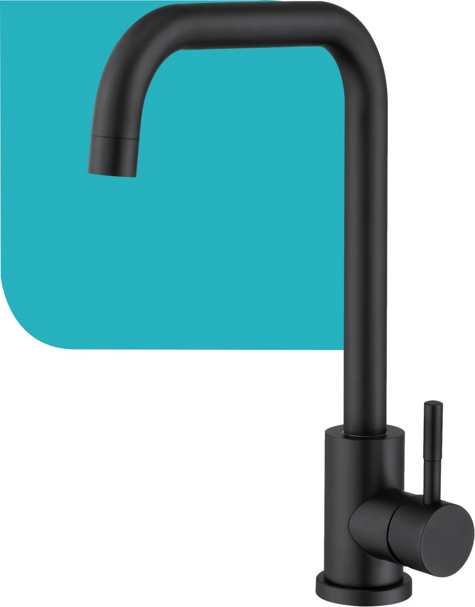 Croom Keukenkraan - Zwart - Wastafelkraan - Inclusief Aansluitmateriaal - Zwarte Kraan 1 Croom Keukenkraan - Zwart - Wastafelkraan - Inclusief Aansluitmateriaal - Zwarte Kraan