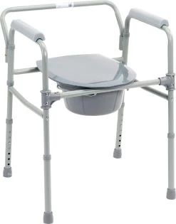 Merkloos Inklapbare Toiletstoel / Opvouwbare Postoel / Toiletverhoger / Toilet Sta Op Hulp 3 In 1. WC Stoel Inklapbaar / Opvouwbaar