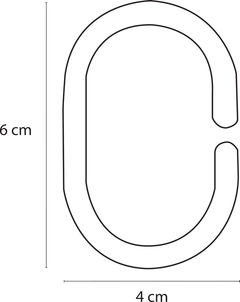 Differnz Douchegordijnringen - Transparant - Kunststof - 6 X 4 Cm - 12 Stuks 2 Differnz Douchegordijnringen - Transparant - Kunststof - 6 X 4 Cm - 12 Stuks - Image 2
