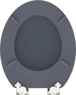 SCHÜTTE WC-Bril 80104 SPIRIT ANTHRAZIT - MDF-Hout - Soft Close - Verchroomde Scharnieren - Gelakt - Gesatineerd Antraciet -Grohe Winkel 960x1200 6