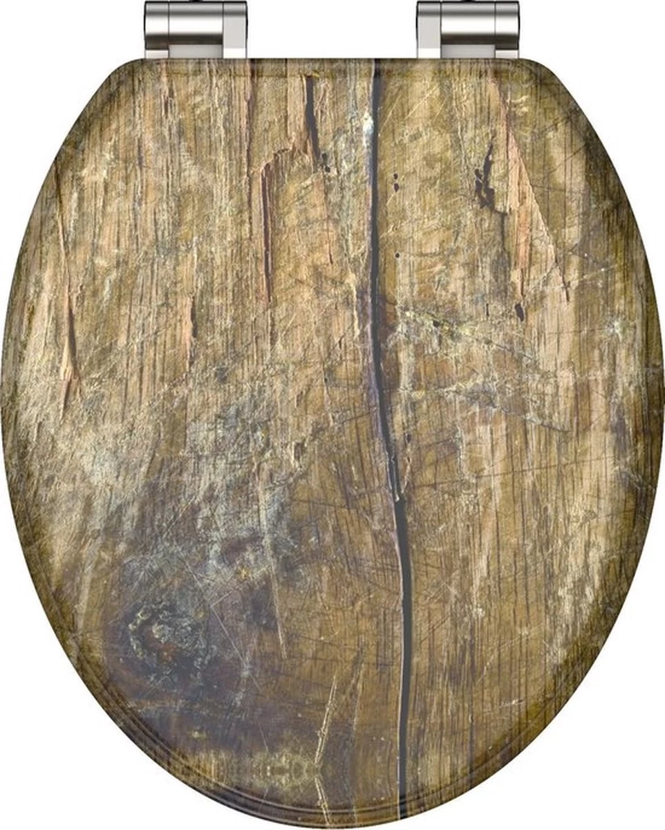 SCHÜTTE WC-Bril 80124 SOLID WOOD - MDF-Hout - Soft Close - Verchroomde Scharnieren - Decor - 3-zijdige Print 1 SCHÜTTE WC-Bril 80124 SOLID WOOD - MDF-Hout - Soft Close - Verchroomde Scharnieren - Decor - 3-zijdige Print