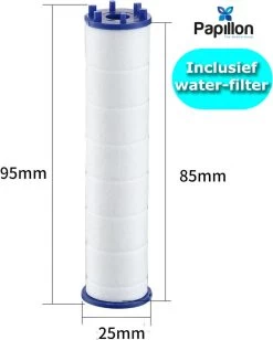 Papillon Douchekop - Turbo Hoge Druk - Met Waterfilter - Blauw -Grohe Winkel 963x1200