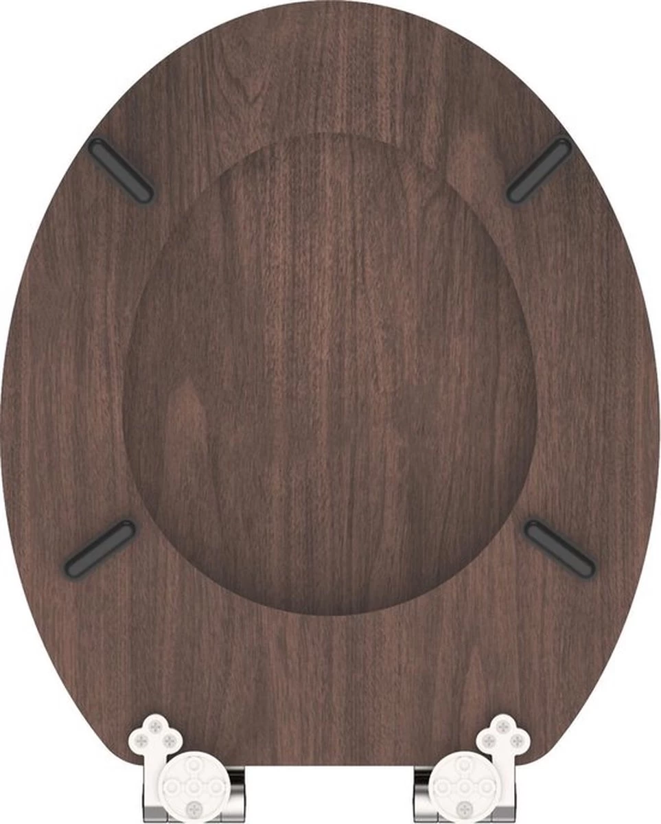 SCHÜTTE WC-Bril 80193 DARK WOOD - MDF-Hout - Soft Close - Verchroomde Scharnieren - Decor - 3-zijdige Print 2 SCHÜTTE WC-Bril 80193 DARK WOOD - MDF-Hout - Soft Close - Verchroomde Scharnieren - Decor - 3-zijdige Print - Image 2