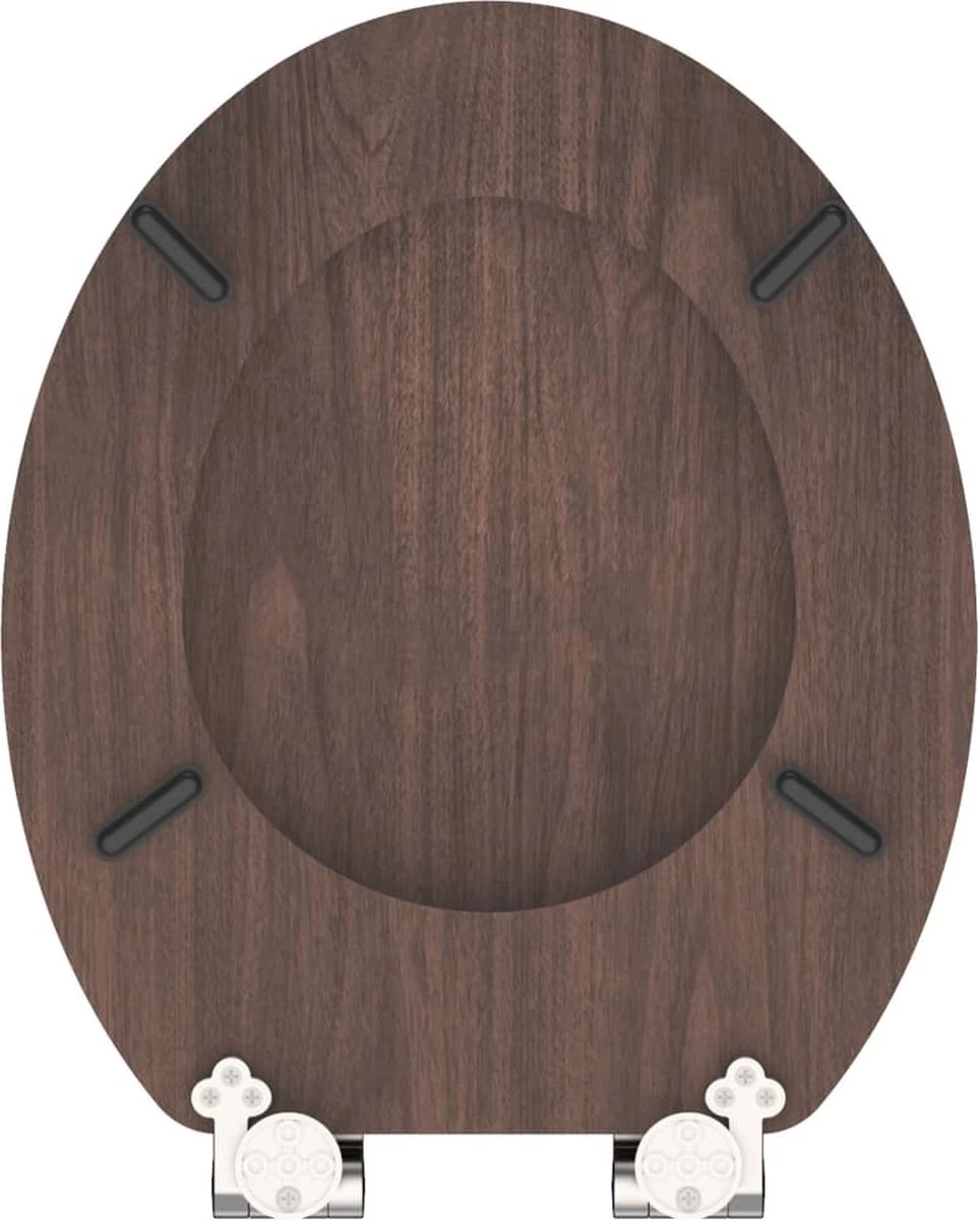 SCHÜTTE WC-Bril 80193 DARK WOOD - MDF-Hout - Soft Close - Verchroomde Scharnieren - Decor - 3-zijdige Print 4 SCHÜTTE WC-Bril 80193 DARK WOOD - MDF-Hout - Soft Close - Verchroomde Scharnieren - Decor - 3-zijdige Print - Image 4