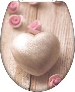 SCHÜTTE WC-Bril 82370 ROMANTIC - Duroplast - Soft Close - Afklikbaar - RVS-Scharnieren - Decor - 3-zijdige Print