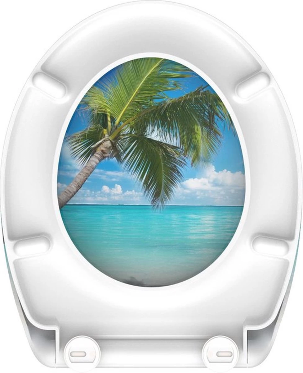 SCHÜTTE WC-Bril 82363 CARRIBEAN - Duroplast - Soft Close - Afklikbaar - RVS-Scharnieren - Decor - 3-zijdige Print 8 SCHÜTTE WC-Bril 82363 CARRIBEAN - Duroplast - Soft Close - Afklikbaar - RVS-Scharnieren - Decor - 3-zijdige Print - Image 8