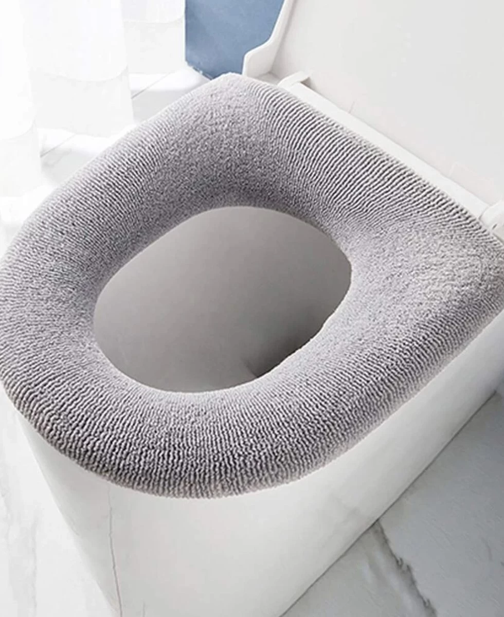Toiletbril Rond - WC Bril Cover - Toiletbril Hoes - Duurzaam - Herbruikbaar - Grijs - Gratis Verzending 1 Toiletbril Rond - WC Bril Cover - Toiletbril Hoes - Duurzaam - Herbruikbaar - Grijs - Gratis Verzending
