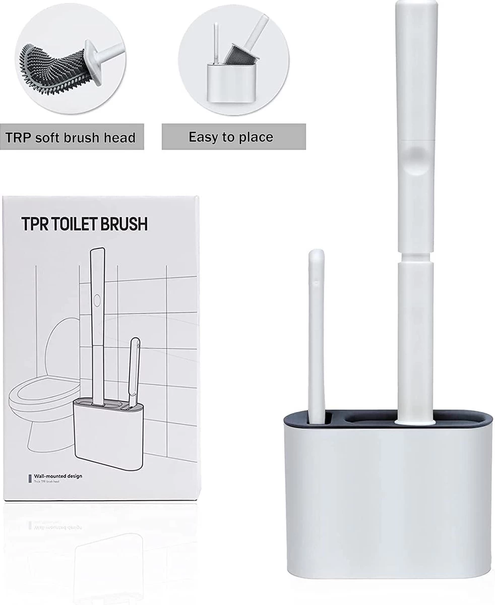 Merkloos WC Borstel Met Houder | WC Borstel | Vrijstaand | Flexibel | Wit | Inclusief Ophangsysteem En Gratis Borsteltje 2 Merkloos WC Borstel Met Houder | WC Borstel | Vrijstaand | Flexibel | Wit | Inclusief Ophangsysteem En Gratis Borsteltje - Image 2