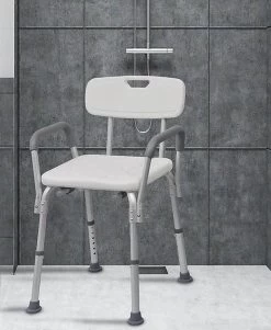 Douchestoel Met Afneembare Rugleuning En Armleuningen - Lichtgewicht En In Hoogte Verstelbaar - Douchekruk -Grohe Winkel 985x1200