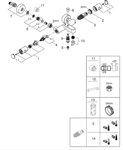 GROHE QuickFix Precision Get Thermostatische Badkraan - EcoJoy® - 15cm - Met Koppelingen - Chroom - 34774000 -Grohe Winkel 986x1200 2