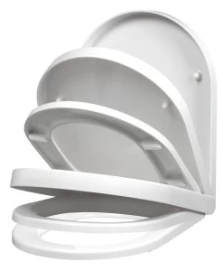 Allibert Wc-bril RAINBOW - D-vorm - Thermodure - Soft Close - Inox Scharnieren - Afklikbaar - Wit