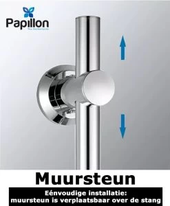 Merkloos Glijstang - Douche Glijstang - Met Zeepschaal En Glijstuk - Papillon Chroom -Grohe Winkel 988x1200