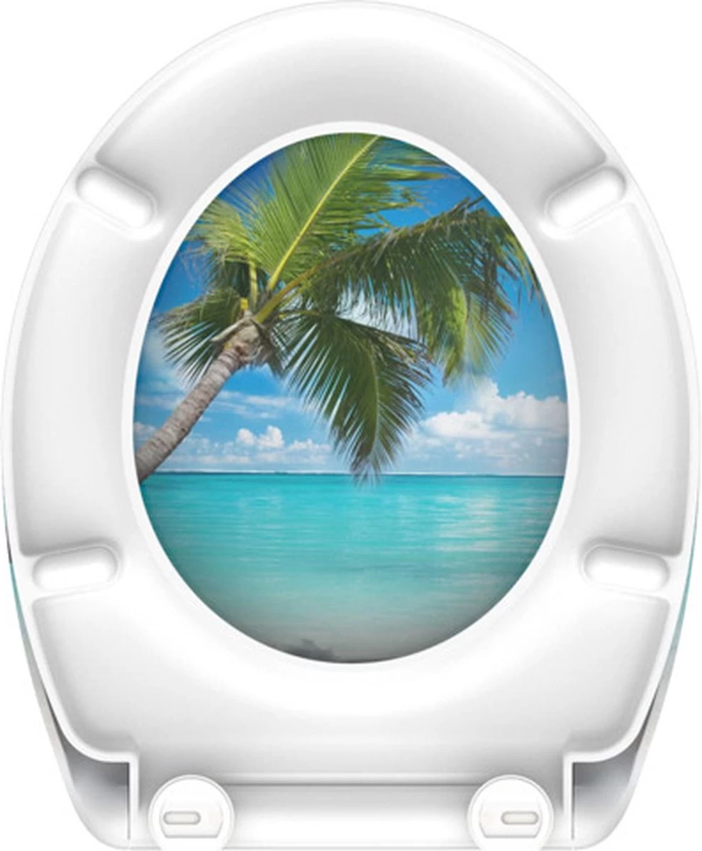 SCHÜTTE WC-Bril 82363 CARRIBEAN - Duroplast - Soft Close - Afklikbaar - RVS-Scharnieren - Decor - 3-zijdige Print 9 SCHÜTTE WC-Bril 82363 CARRIBEAN - Duroplast - Soft Close - Afklikbaar - RVS-Scharnieren - Decor - 3-zijdige Print - Image 9