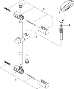 GROHE QuickFix Vitalio Start II Doucheset - Waterbesparende Handdouche - ø 10 Cm - Glijstang 60 Cm - Doucheslang 175 Cm -Grohe Winkel 990x1200