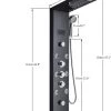 Sanisupreme® Douchepaneel Met Massage - Regendouche - Massage Jets - Waterval Douche - Met Thermostaatkraan En Handdouche - Zwart - Opbouw - Douchekop - Flanner®